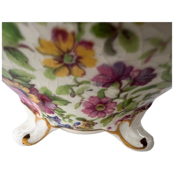 Royal Winton Summertime Chintz Open Sugar Bowl Ventnor Shape 3 Leg Pre 1960 VTG - Picture 7 of 8